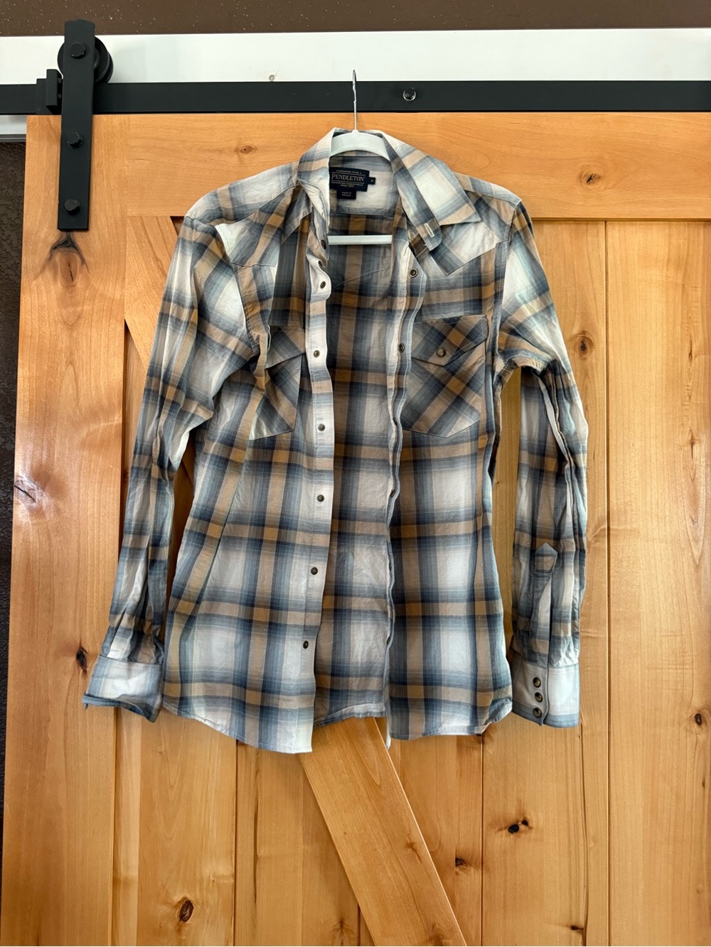 Pendleton Blue and Brown Plaid Button-Down Shirt